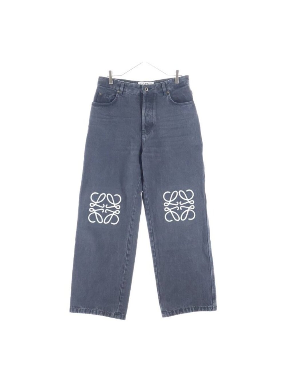 Loewe Anagram Baggy Jeans Embroidery Pants Denim Black